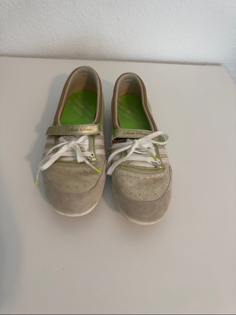 adidas Women’s Gold and Lime Green Casual Sneakers